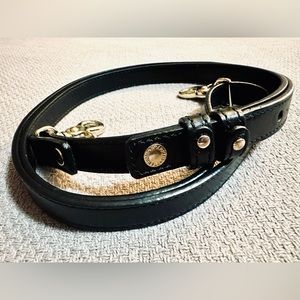 BRAHMIN PURSE SHOULDER/CROSSBODY REPLACEMENT STRAP Black LEATHER/BRASS TONE